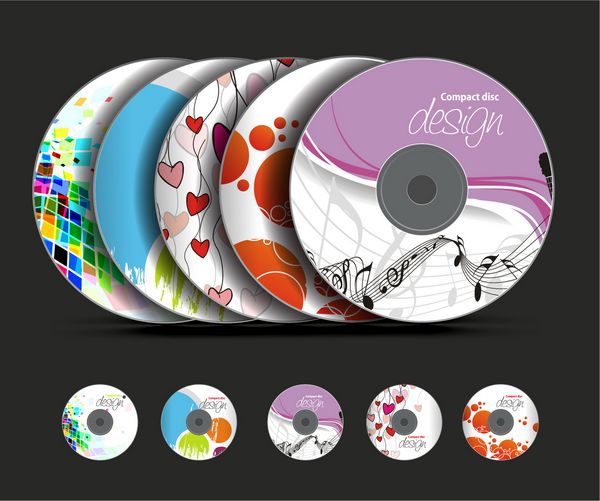 مجموعه ای از وکتور طراحی قالب طراحی جلد سی دی