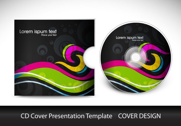قالب طراحی ارائه جلد سی دی وکتور قابل ویرایش