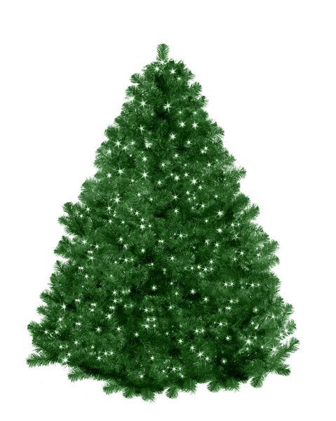 درخت کریسمس با چراغ های ستاره
