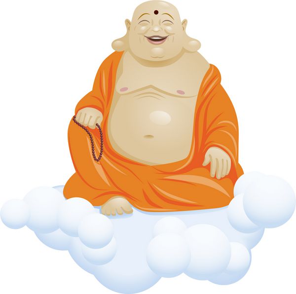 خندیدن بودا یا نشستن روی ابر