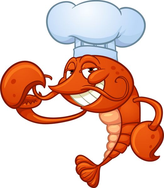 خرچنگ سرآشپز کارتونی وکتور با شیب ساده همه در یک لایه