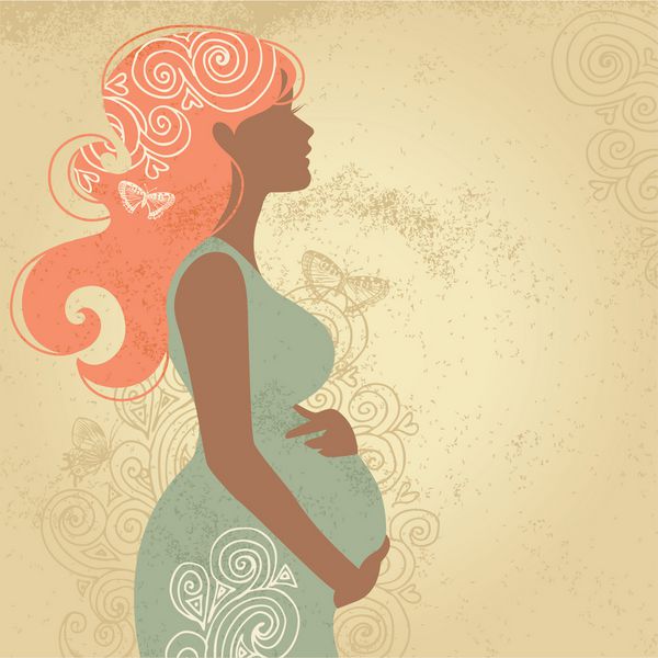 سیلوئت زن باردار با زیور
