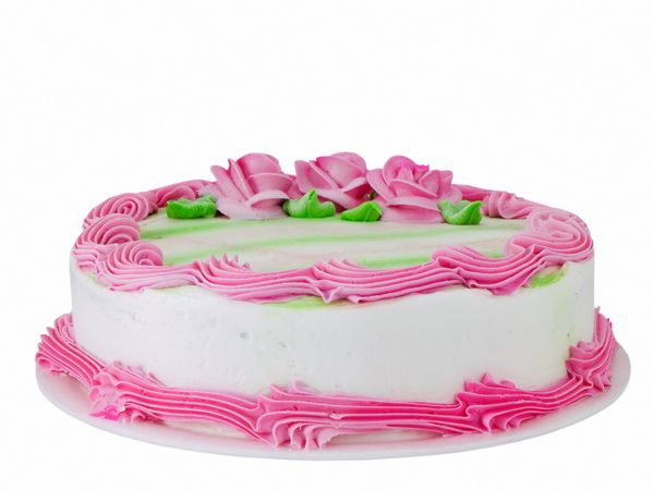 کیک با گل رز صورتی
