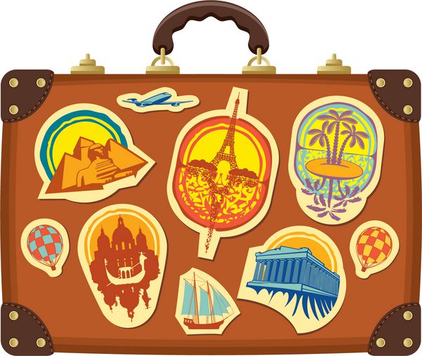 چمدان مسافرتی با برچسب شهرهای مختلف
