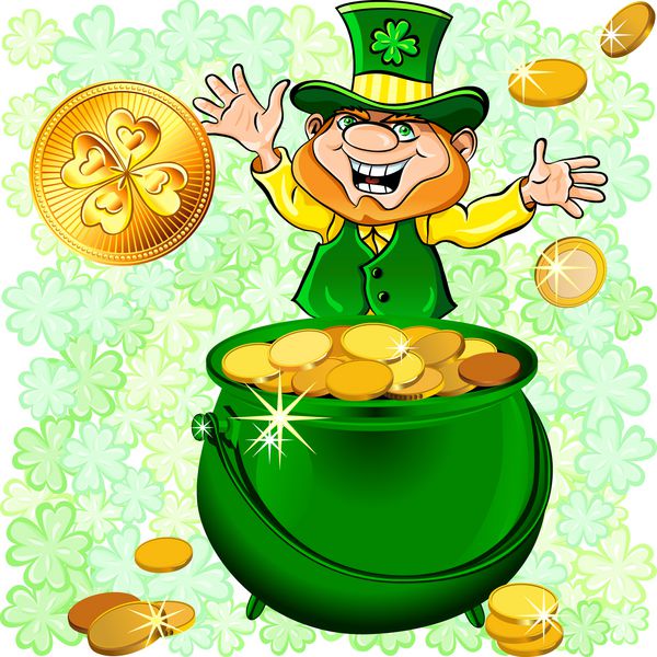 بردار خیابان روز پاتریک لپرکان مبارک با یک دیگ پر از سکه پول طلا