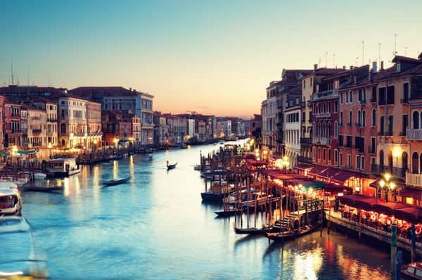 کانال بزرگ بعد از غروب آفتاب ونیز - ایتالیا