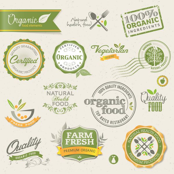 برچسب ها و عناصر مواد غذایی ارگانیک