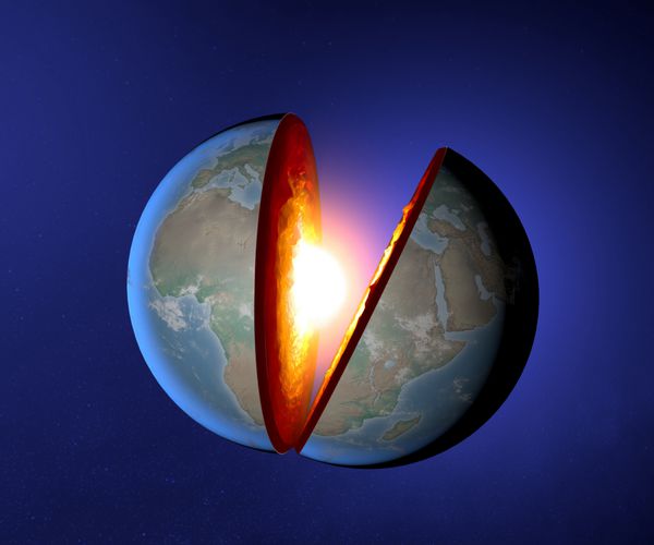 هسته زمین زمین جهان شکاف ژئوفیزیک