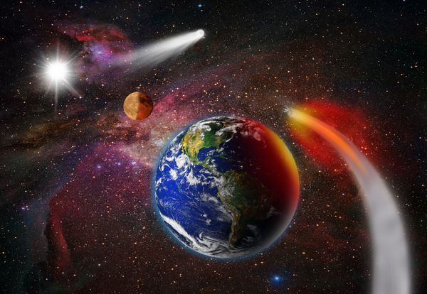 حمله سیارک به عناصر زمین از این تصویر ارائه شده توسط ناسا