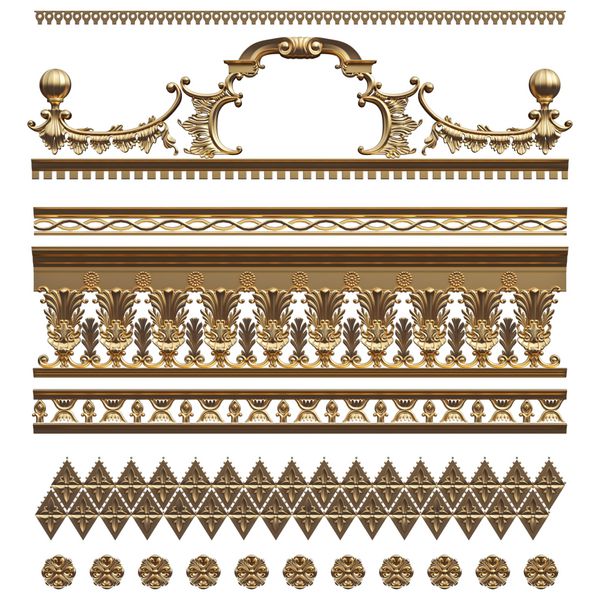 الگوی طلایی با زمینه سفید مجزا شده است عنصر طراحی با کیفیت بالا