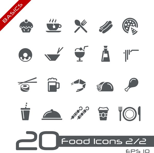 نمادهای غذا - مجموعه 2 از 2 اصول اولیه