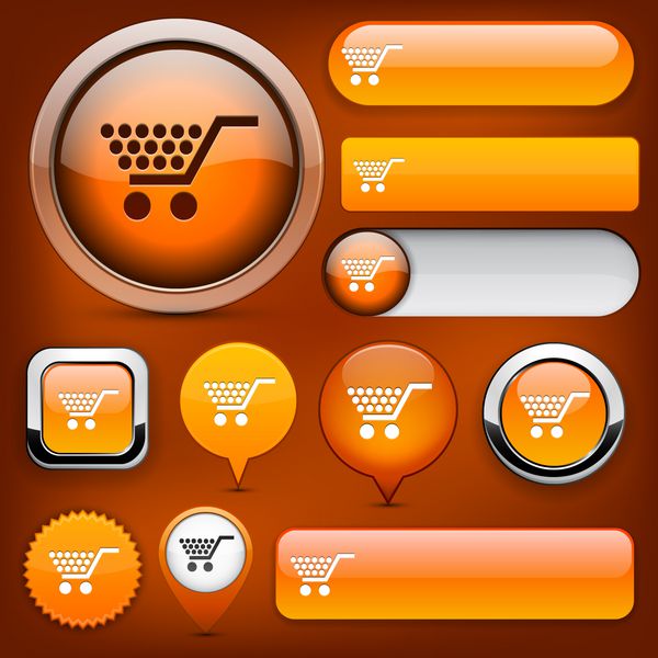 خرید عناصر طراحی نارنجی برای وب سایت یا برنامه وکتور