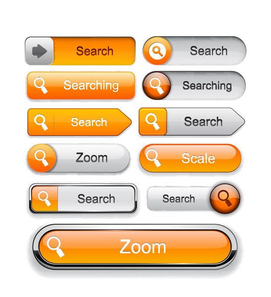 عناصر طراحی نارنجی را برای وب سایت یا برنامه جستجو کنید وکتور