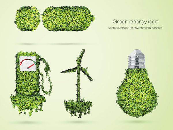 نماد انرژی سبز وکتور برای مفهوم محیطی