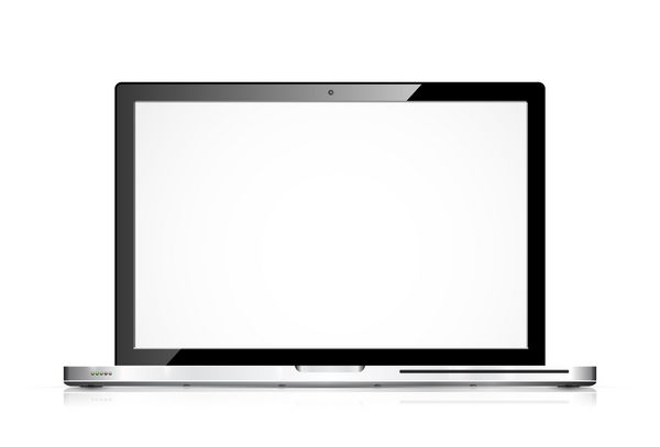 وکتور لپ تاپ مدرن جدا شده روی سفید