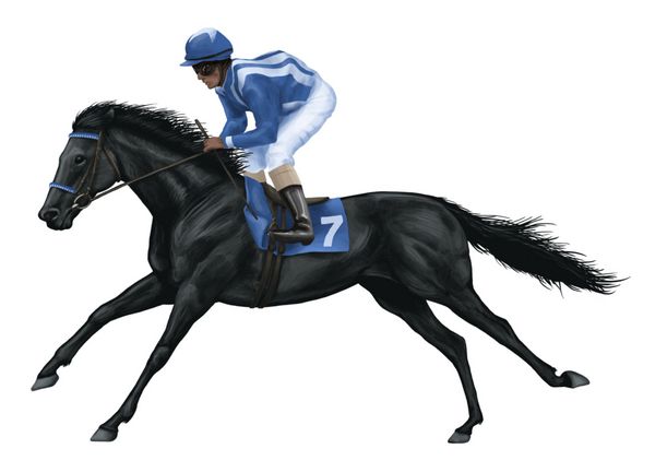تصویر یک اسب ر سیاه تصویرسازی دیجیتال