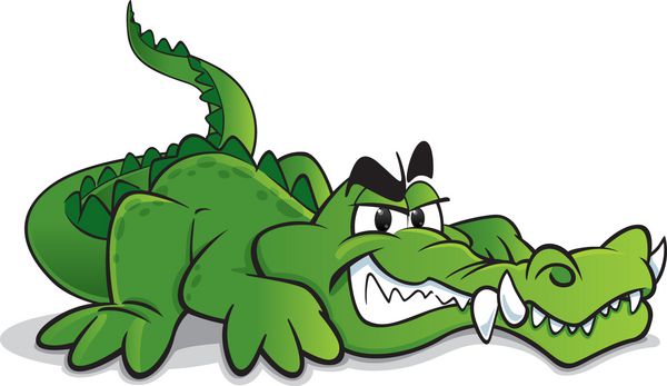 تمساح کارتونی با دندان های بزرگ