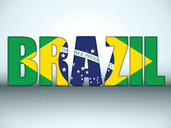 وکتور - حروف برزیل با پرچم برزیل