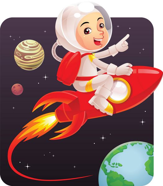 بچه فضانورد بچه فضانورد بچه سوار قرمز و به اسپ