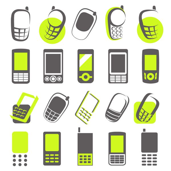 تلفن های همراه عناصر برای طراحی وکتور