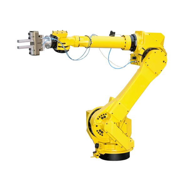 بازوی ربات زرد برای صنعت جدا شده شامل مسیر برش است