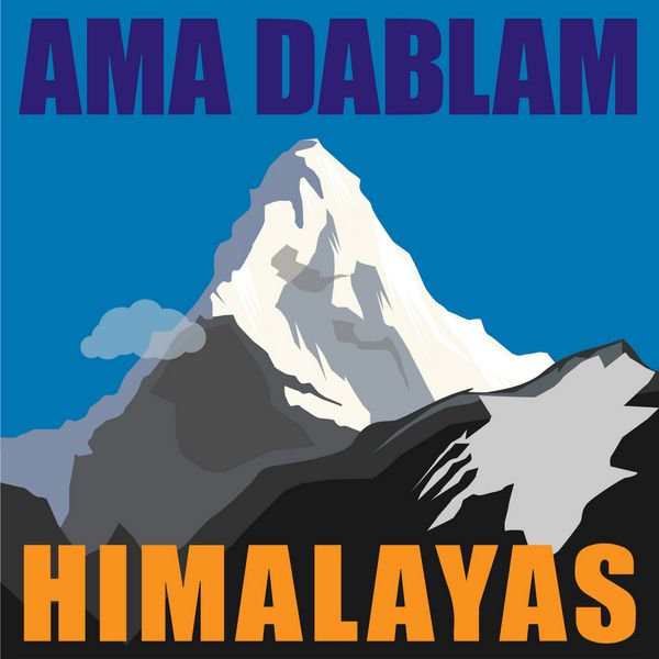 کوه آما دابلام گردن مادر - قله در هیمالیا نپال پس زمینه ماجراجویی کوهستانی وکتور