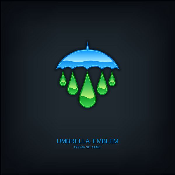 لوگوی نماد طراحی الگوی وکتور انتزاعی چتر آب محیط زیست ایده جهانی فناوری کسب و کار وکتور