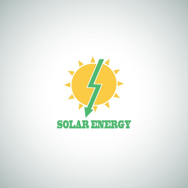 علامت انرژی خورشیدی وکتور لوگوی اکو