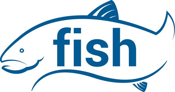 ماهی نماد انتزاعی با متن بردار