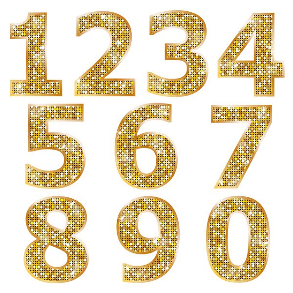 اعداد براق متالیک طلایی