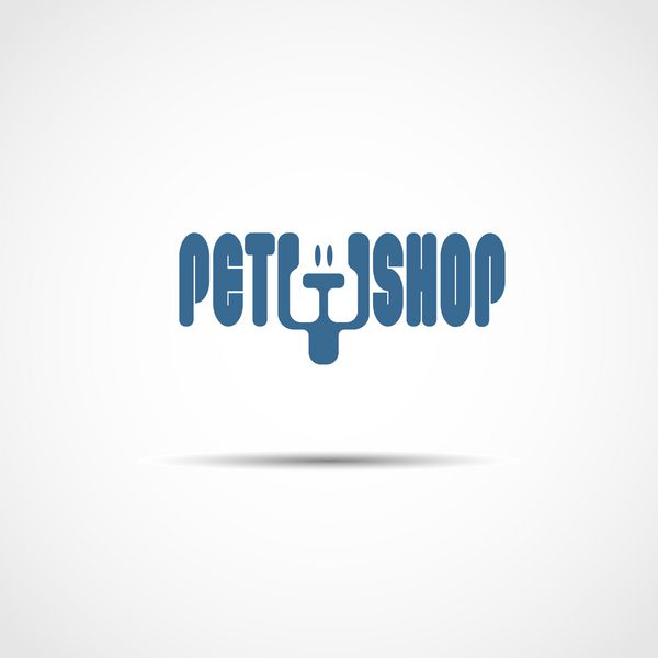 لوگوی وکتور فروشگاه حیوانات با سر سگ