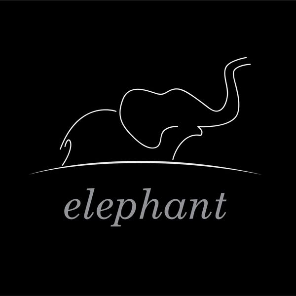 وکتور علامت فیل طراحی روی پس زمینه سیاه