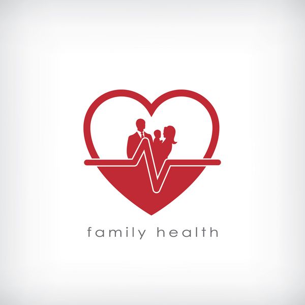 نماد سلامت خانواده برای کسب و کار مراقبت های بهداشتی وکتور