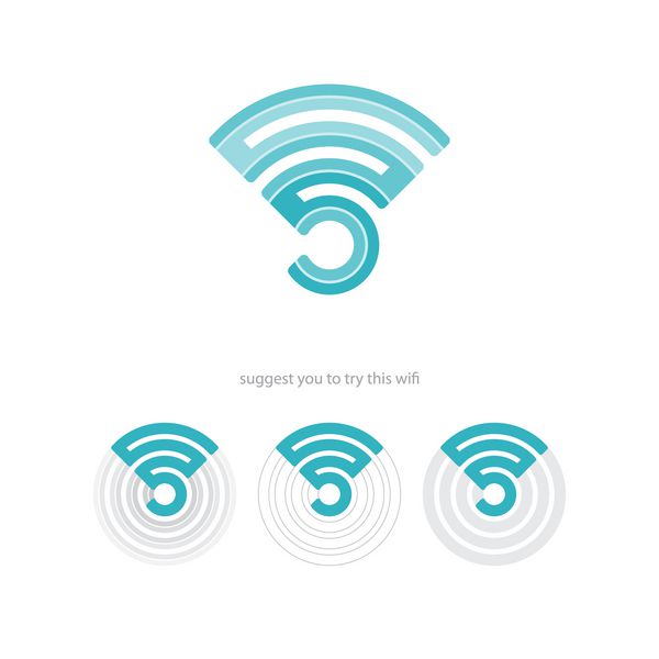 مجموعه ای از نمادهای اتصال وای فای و امواج رادیویی طراحی وب وکتور