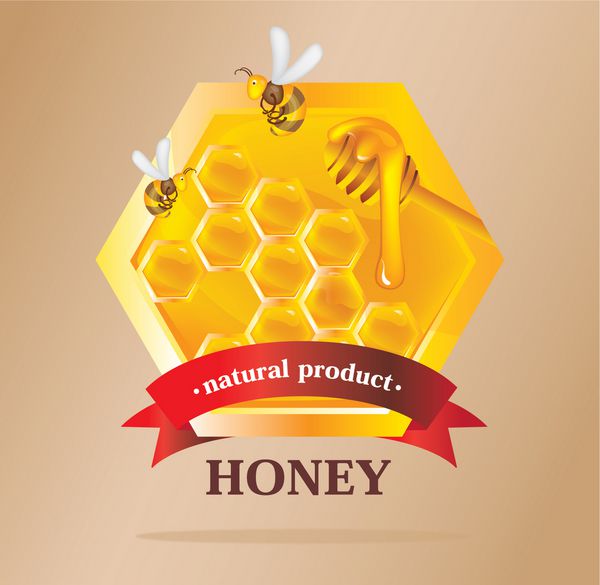 برچسب عسل با زنبورها