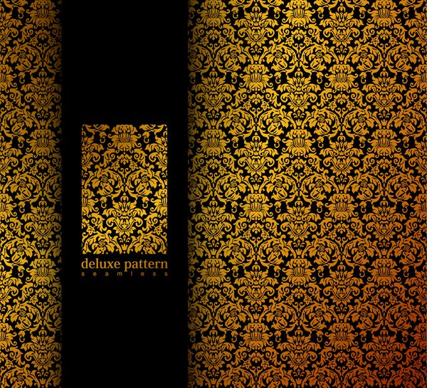 وکتور حاشیه بدون درز قدیمی به سبک ویکتوریا عنصر آراسته برای طراحی و pl برای متن تصویر گل های زینتی برای دعوت عروسی کارت تبریک دکوراسیون سنتی طلایی