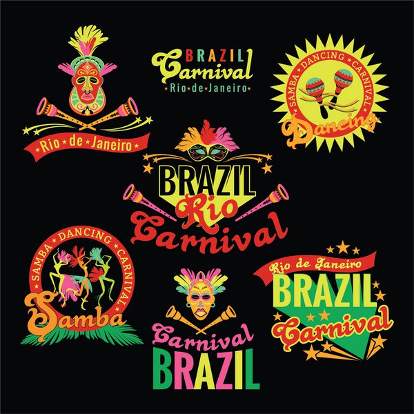 کارناوال برزیل مجموعه بزرگی از قالب های برزیلی برای ماژول های گرافیکی بنرها پوسترها آگهی ها ارائه ها