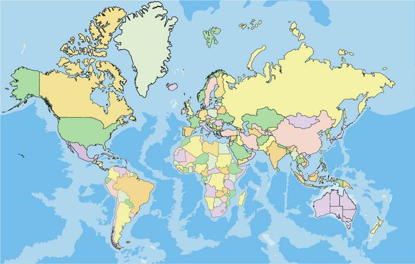 نقشه جهان سیاسی بسیار دقیق وکتور