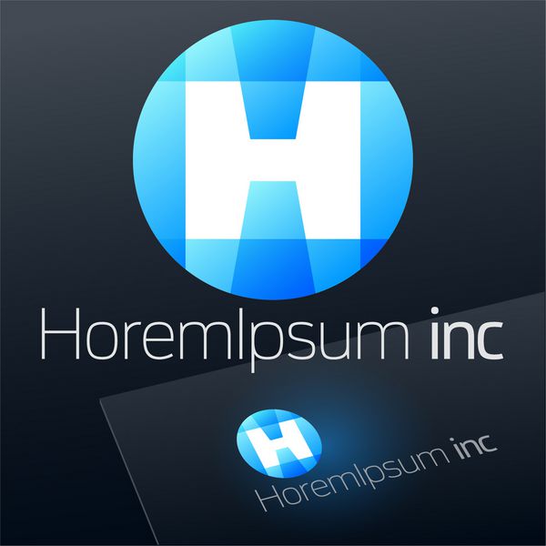 علامت وکتور انتزاعی لوگو برای تجارت فناوری شرکت حرف h