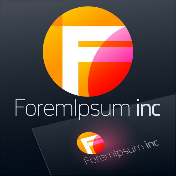 علامت وکتور انتزاعی لوگو برای تجارت فناوری شرکت حرف f