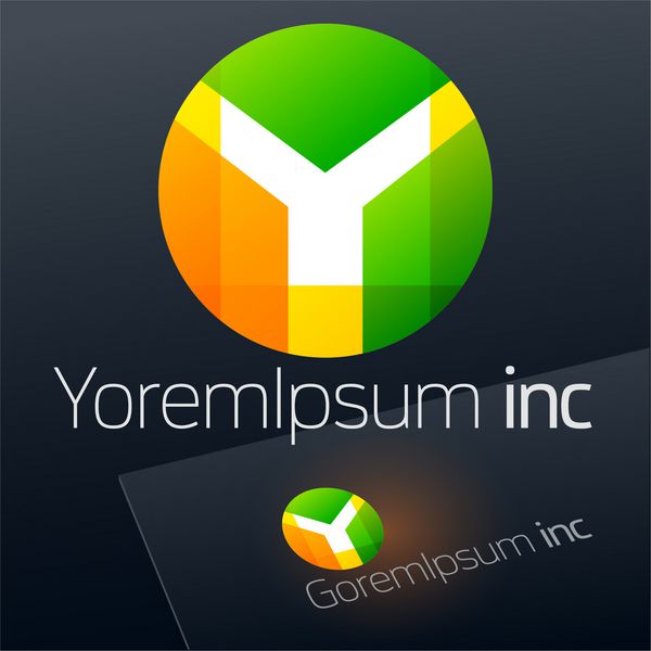 علامت وکتور انتزاعی لوگو برای تجارت فناوری شرکت حرف y