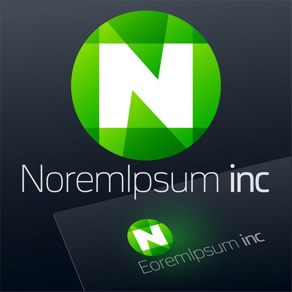 علامت وکتور انتزاعی لوگو برای تجارت فناوری شرکت حرف n