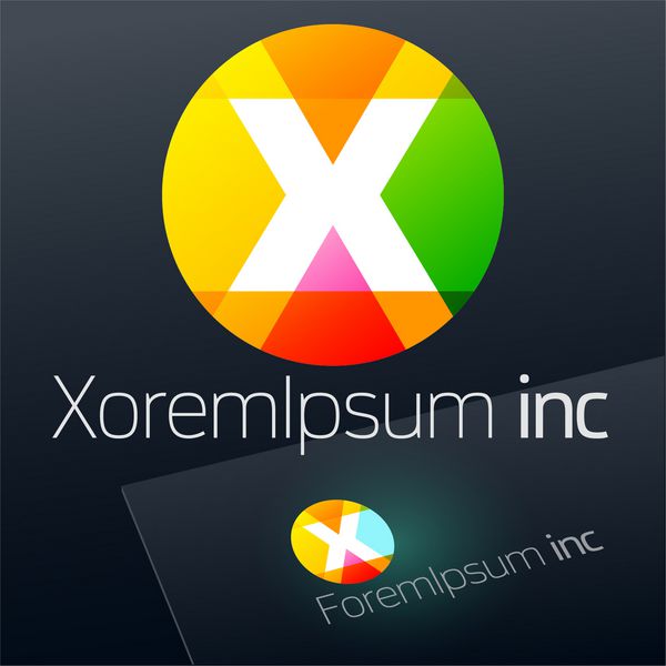 علامت وکتور انتزاعی لوگو برای تجارت فناوری شرکت حرف x