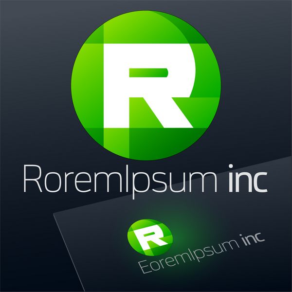 علامت وکتور انتزاعی لوگو برای تجارت فناوری شرکت حرف r
