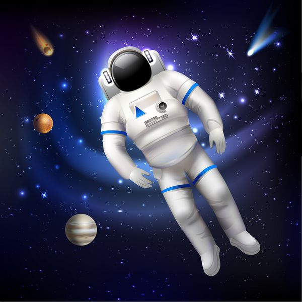 فضانورد حرفه ای spman با لباس شناور در وکتور بیرونی sp