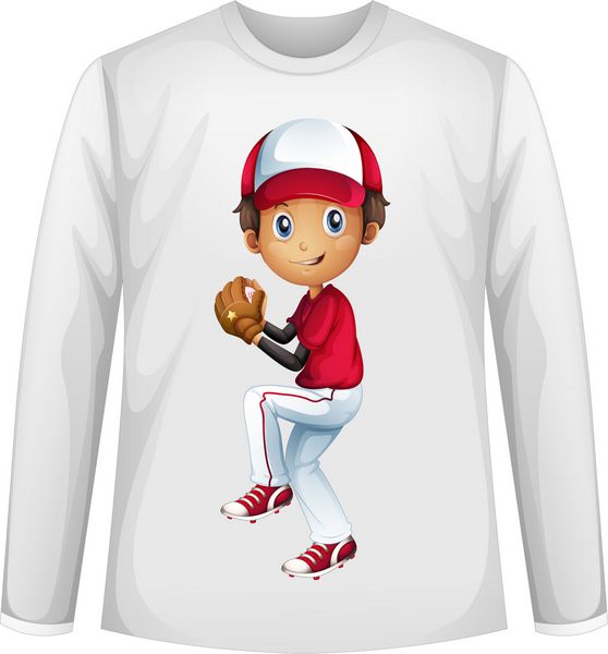 تصویر یک پیراهن با یک بازیکن بیسبال روی آن