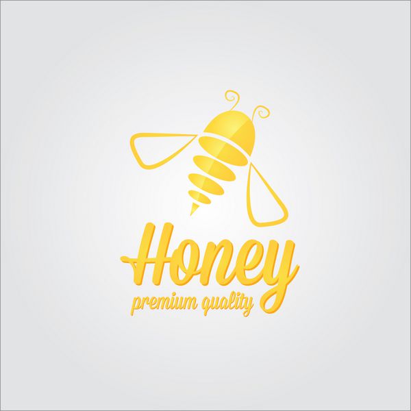 نماد یا لوگوی زنبور طلایی وکتور سیلوئت زنبور عسل انتزاعی
