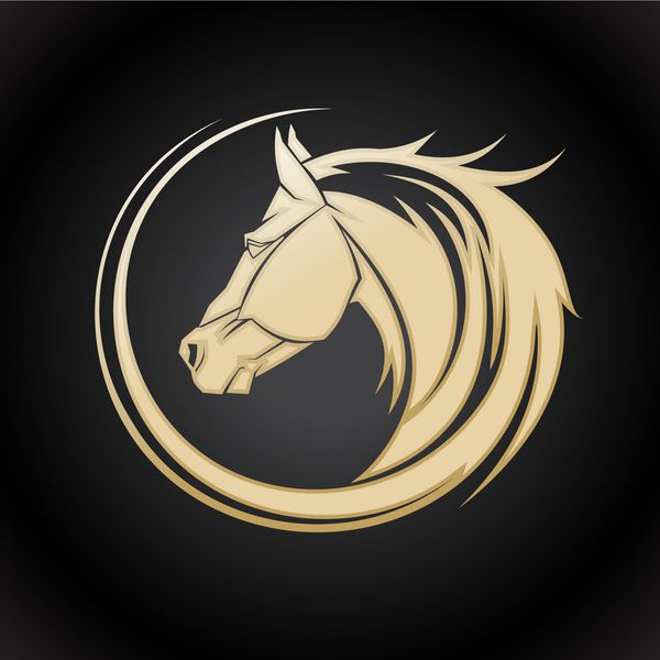 الگوی آرم اسب طلایی