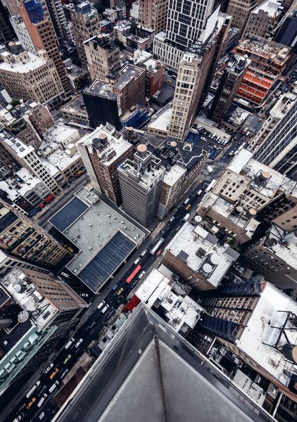 نمای بالای ساختمان های شهر در نیویورک