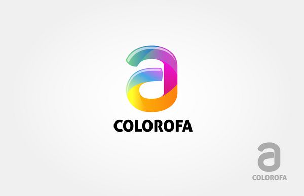 طراحی لوگوی رنگارنگ انتزاعی برای شرکت تجاری در سبک کم پلی آرت با سایه بلند مد روز